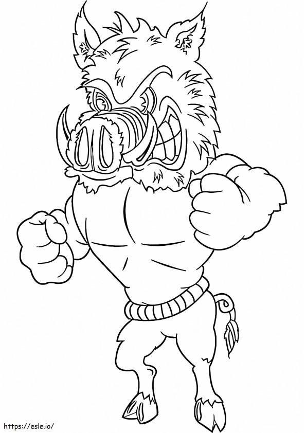Strong Angry Boar coloring page