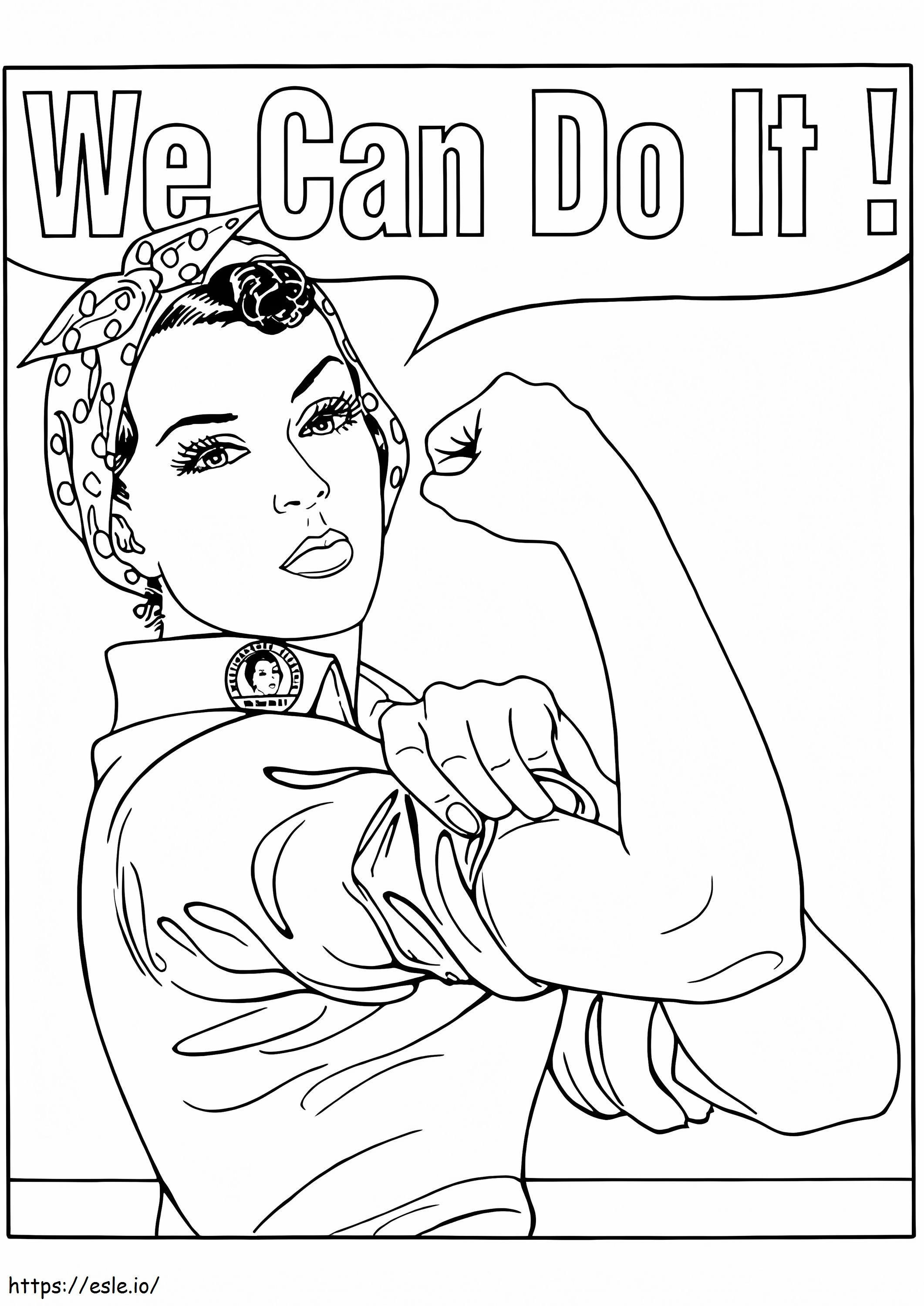 We Can Do It Poster Vintage coloring page