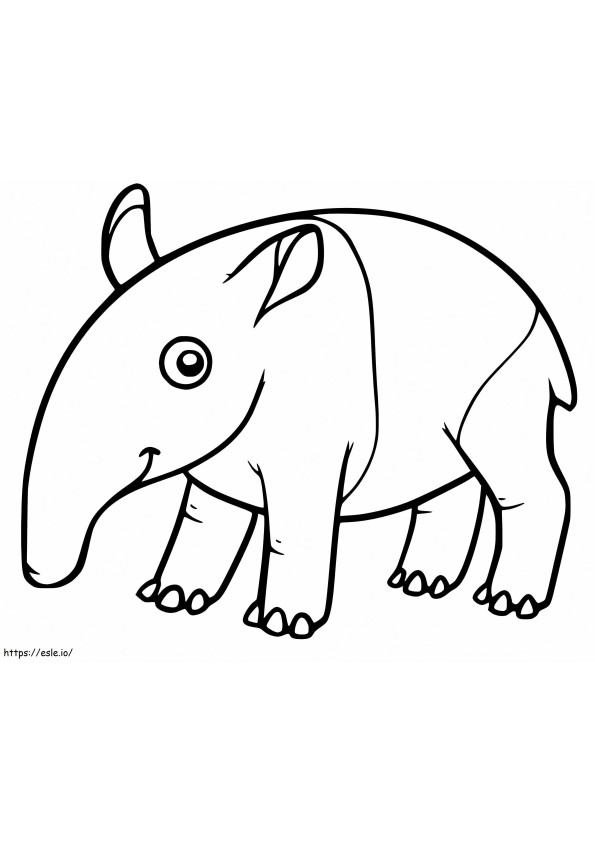 Little Cute Tapir coloring page