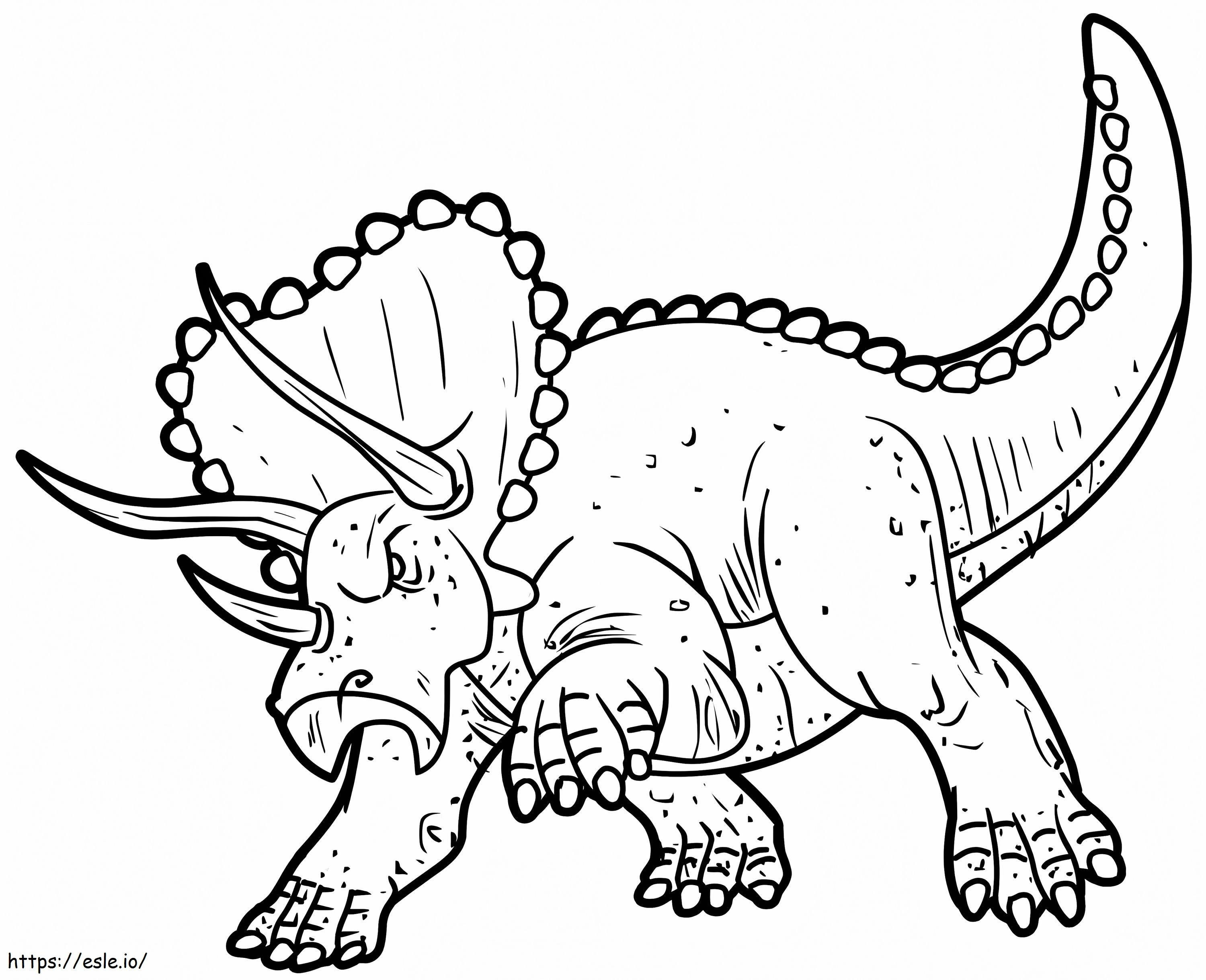 Triceratop supărat de colorat
