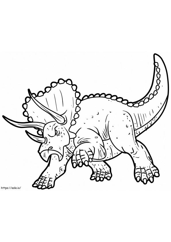 Triceratopo arrabbiato da colorare