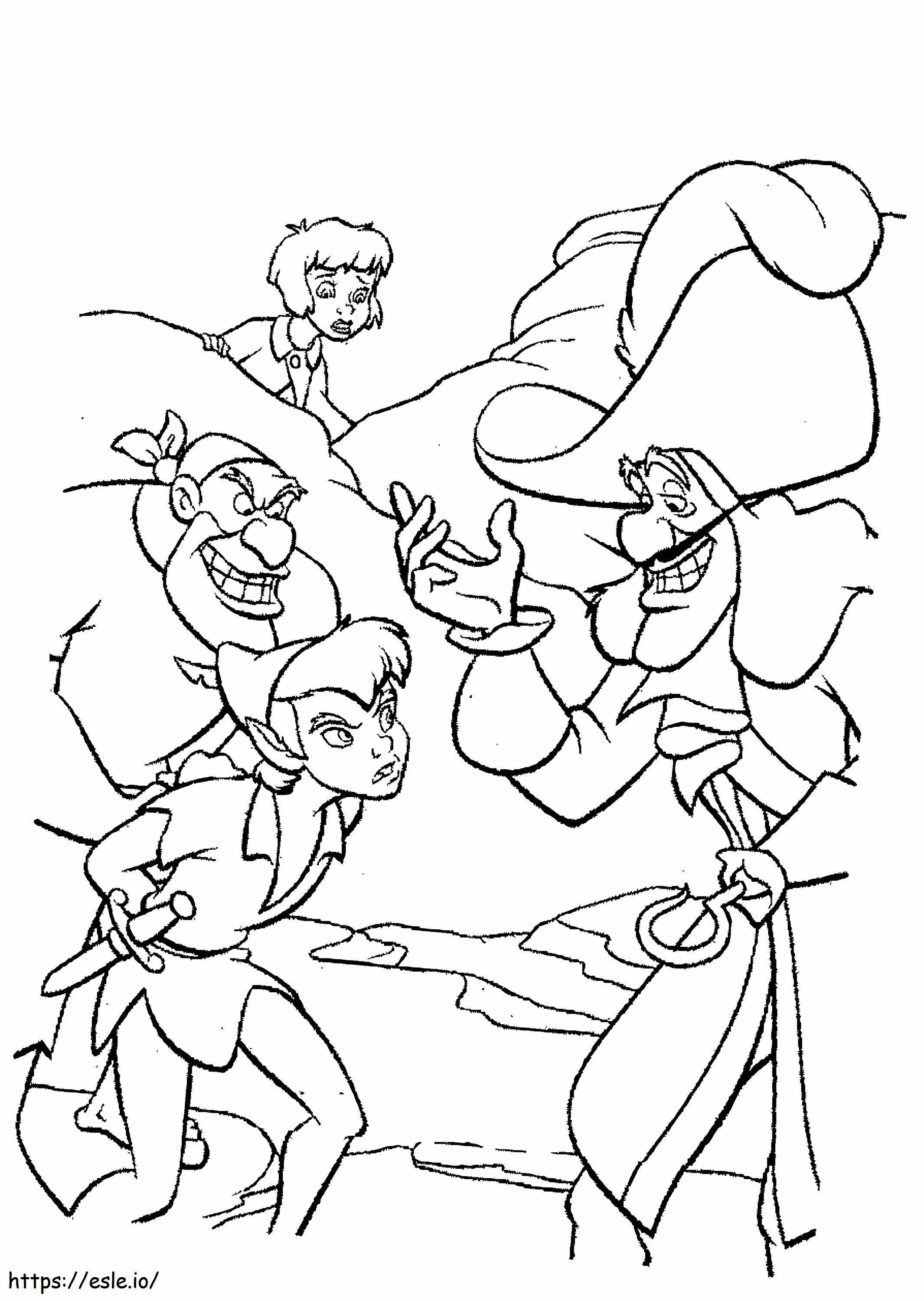 Peter Pan Was Captured By Captain Hook coloring page
