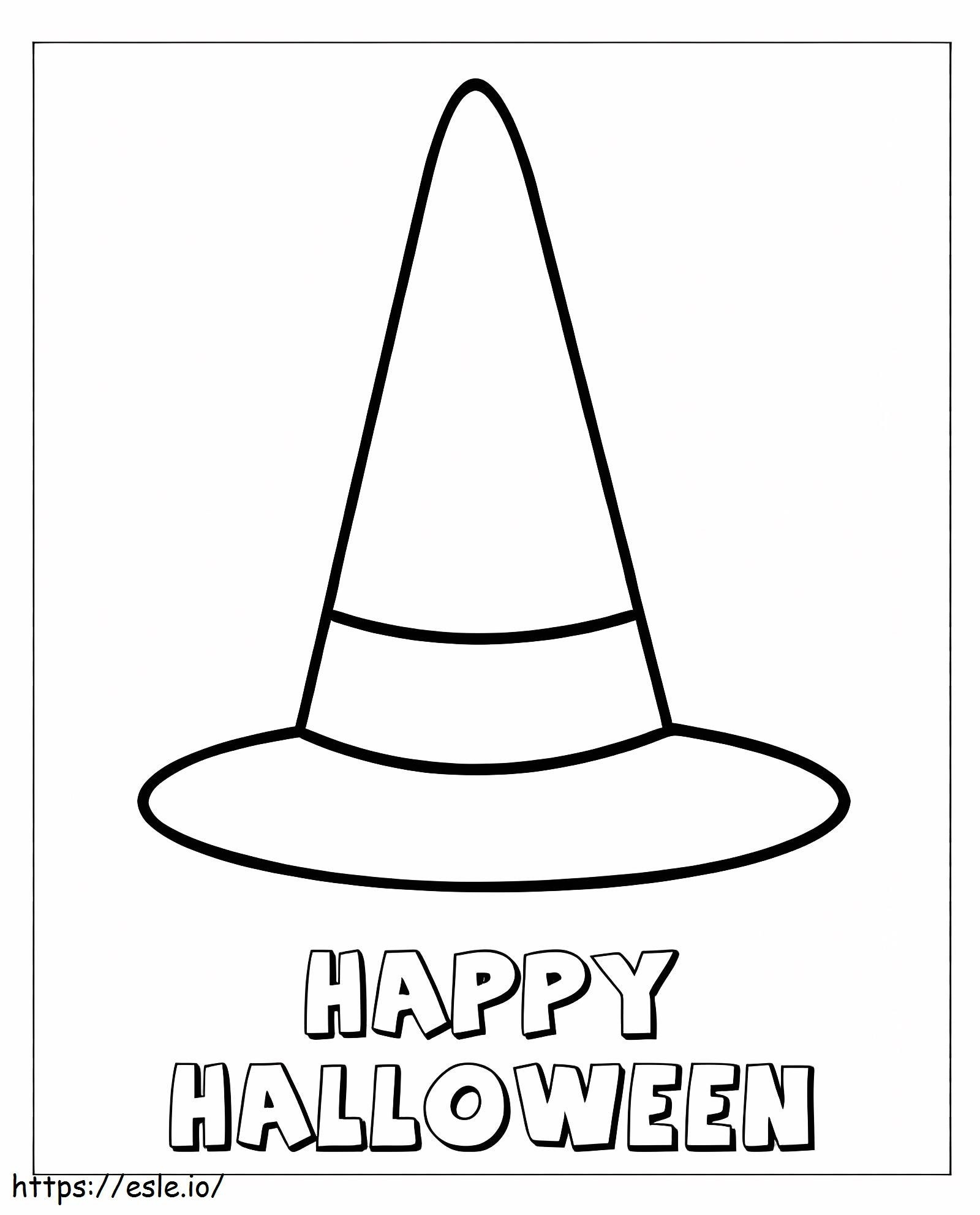 Coloriage Chapeau de sorcière d'Halloween à imprimer dessin