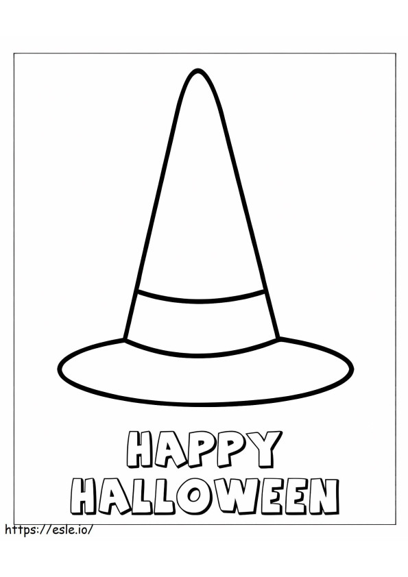 Chapéu de bruxa de Halloween para colorir