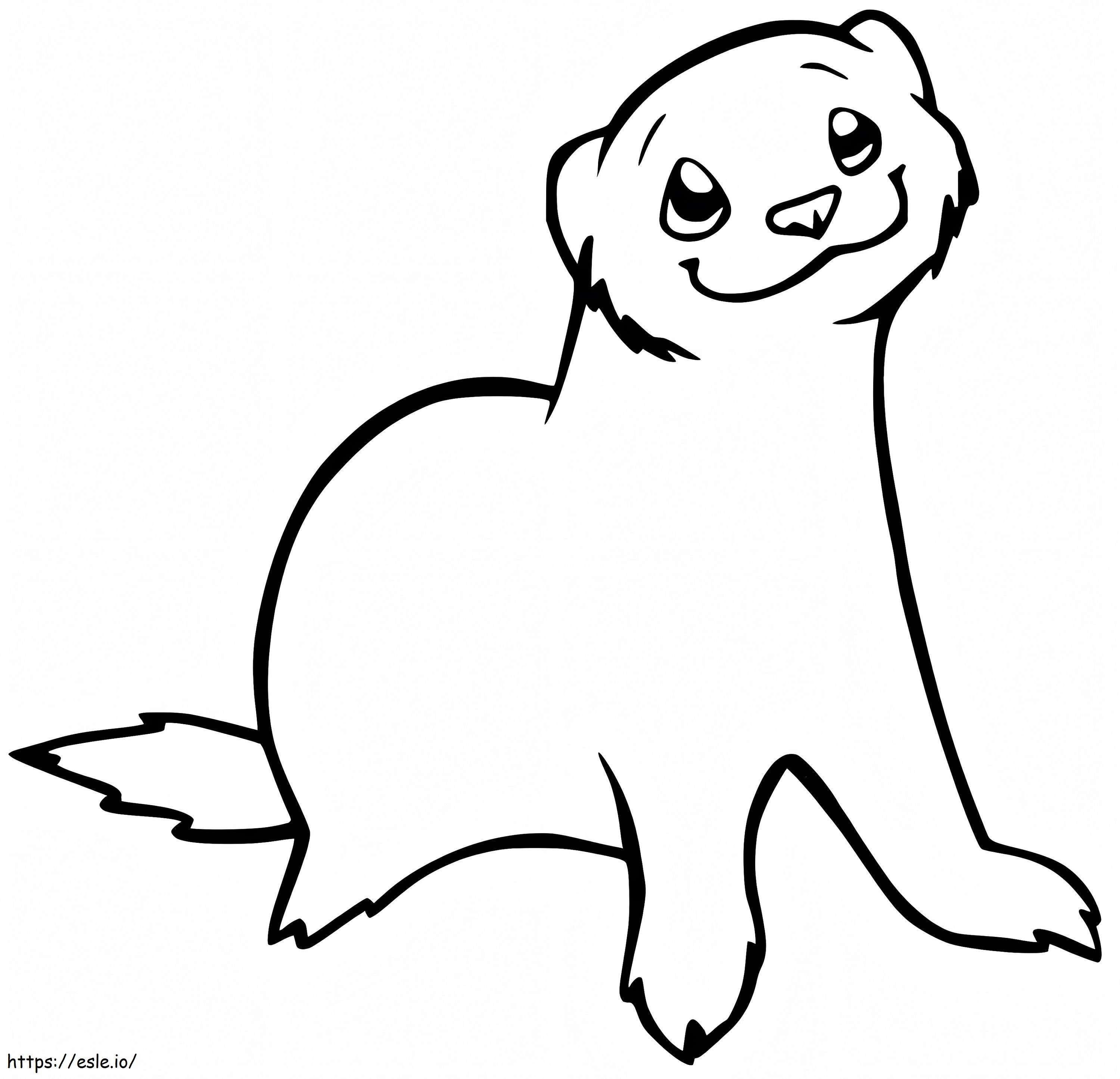 Cute Ferret coloring page