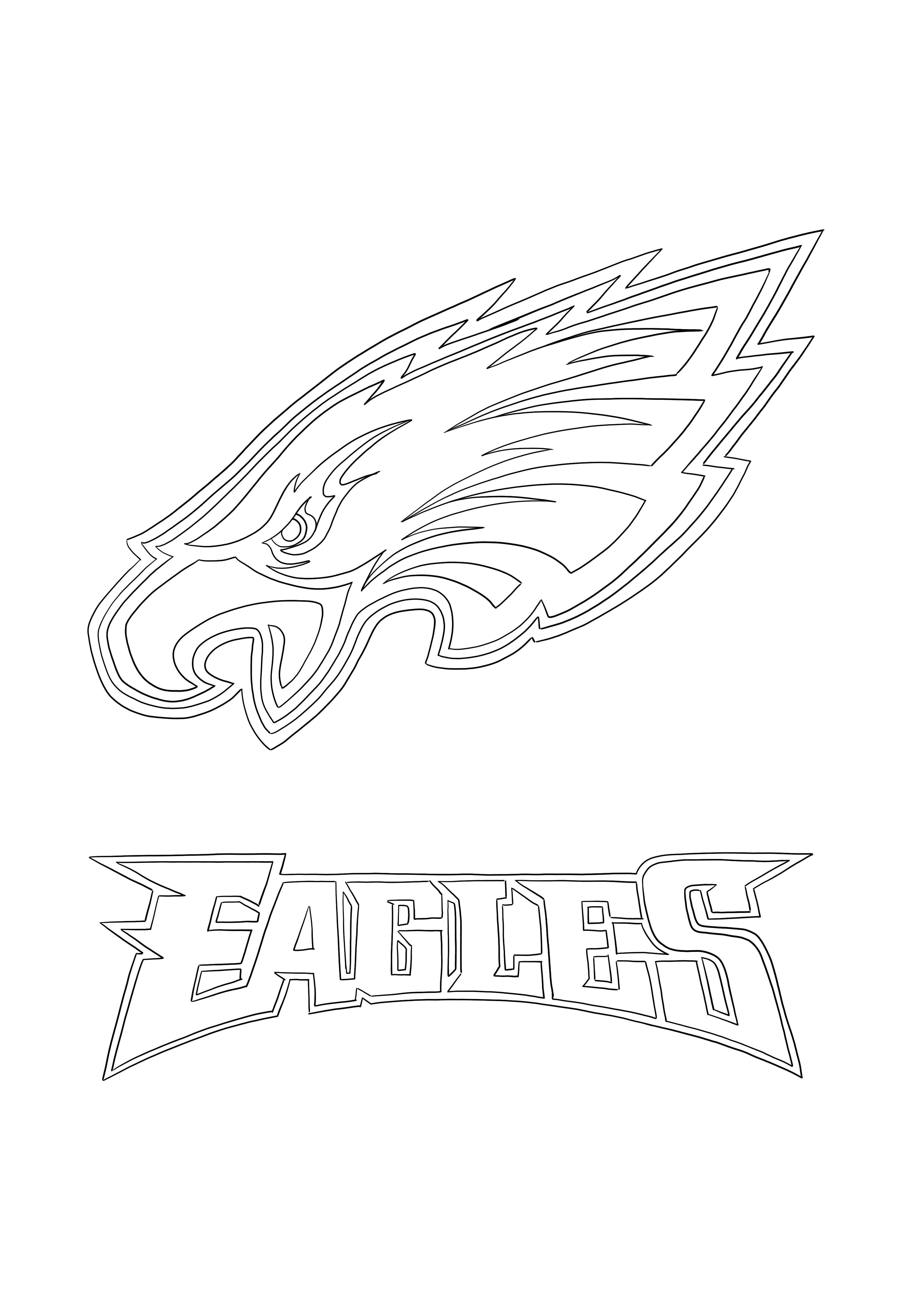 Logo Philadelphia Eagles pentru colorat și imprimat pentru copii
