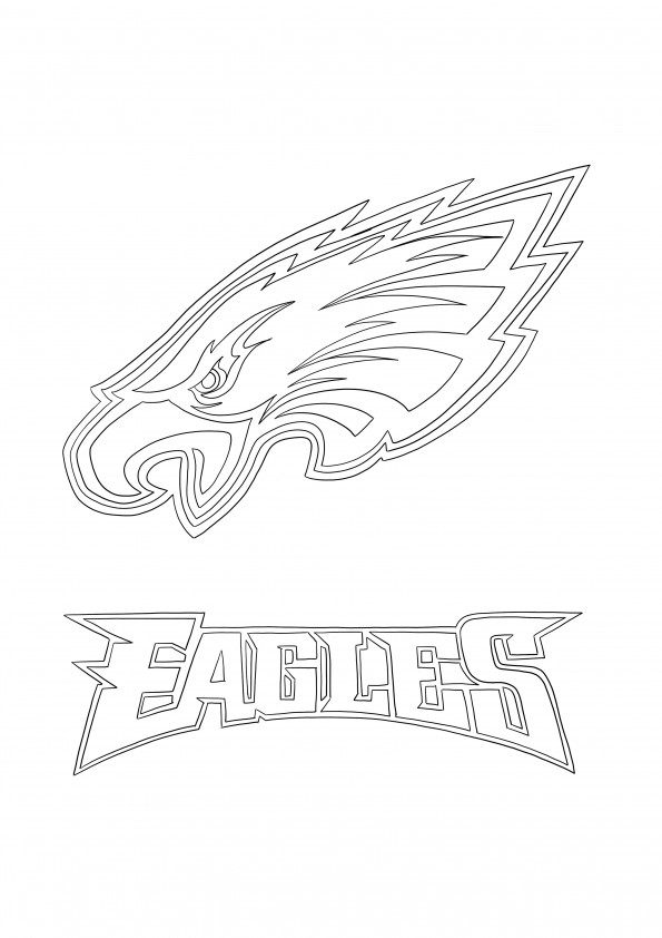 Philadelphia Eagles -logo väritykseen ja painatukseen lapsille