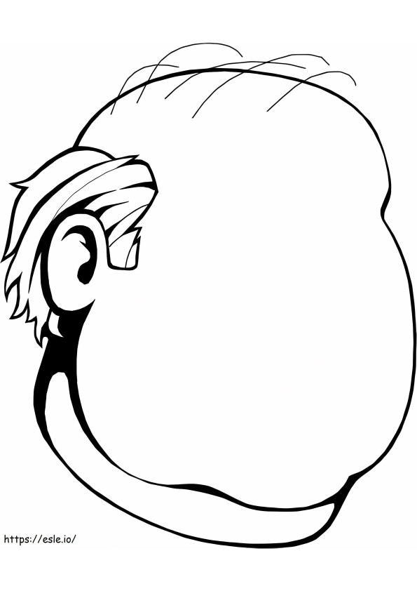 Bald Man Blank Face coloring page