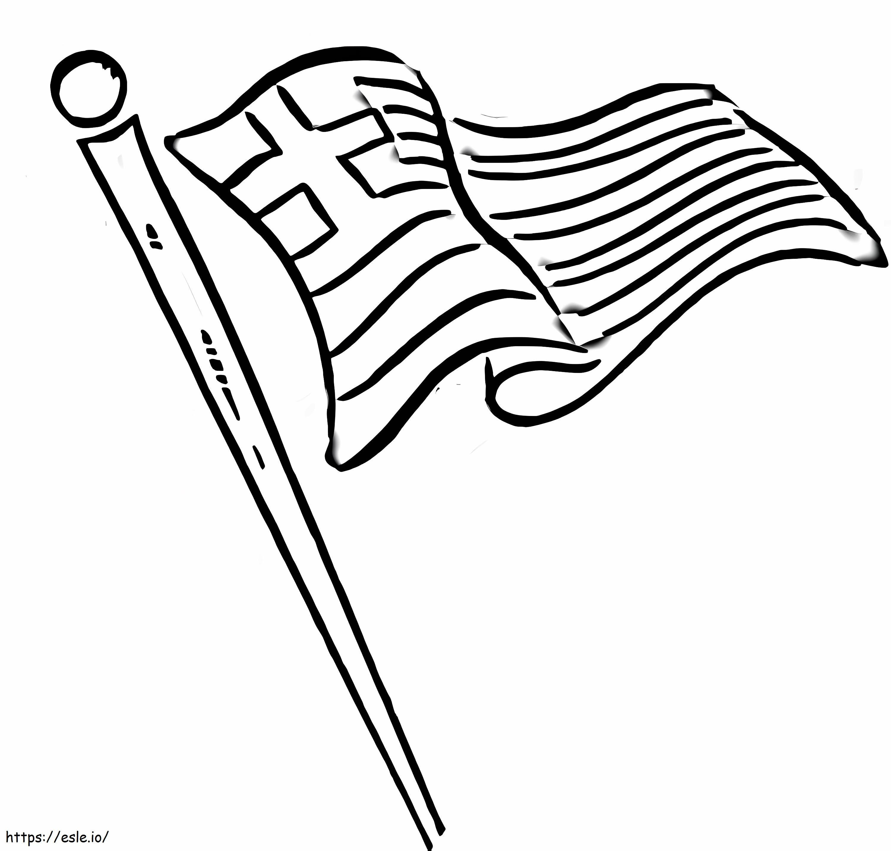 Flaga Grecji 4 kolorowanka
