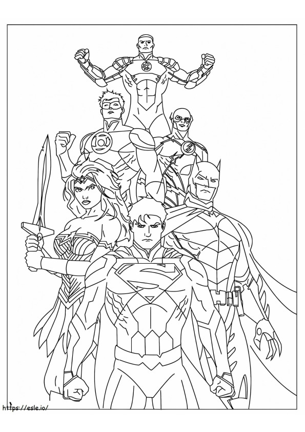 Coloriage Superman et ses amis à imprimer dessin