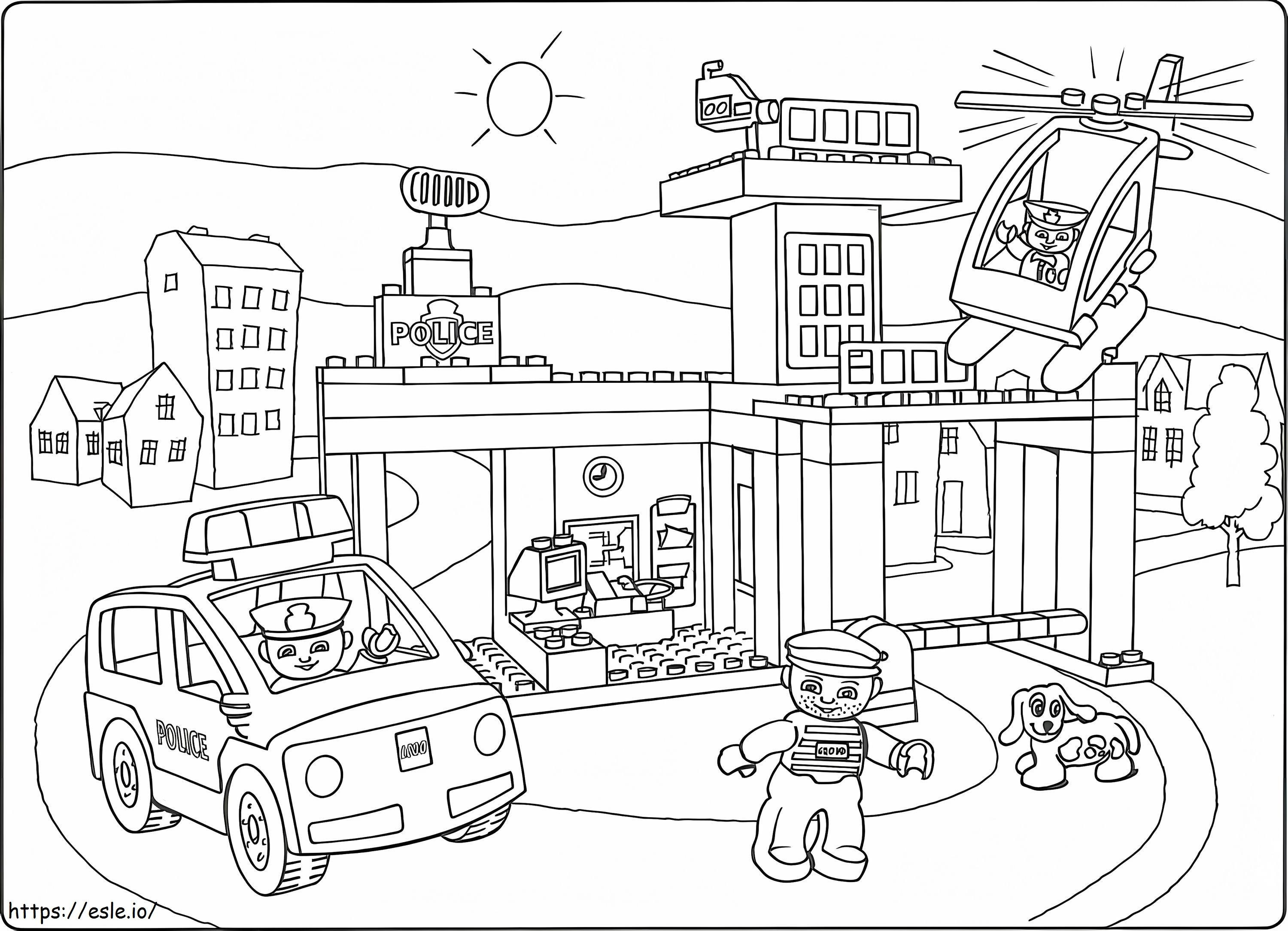 Lego Police Station coloring page