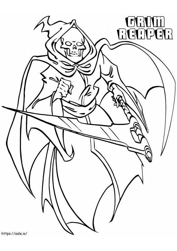 Grim Reaper Flying coloring page