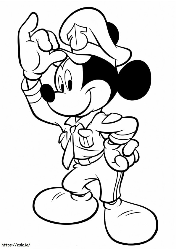 Coloriage Mickey Mouse La Police à imprimer dessin