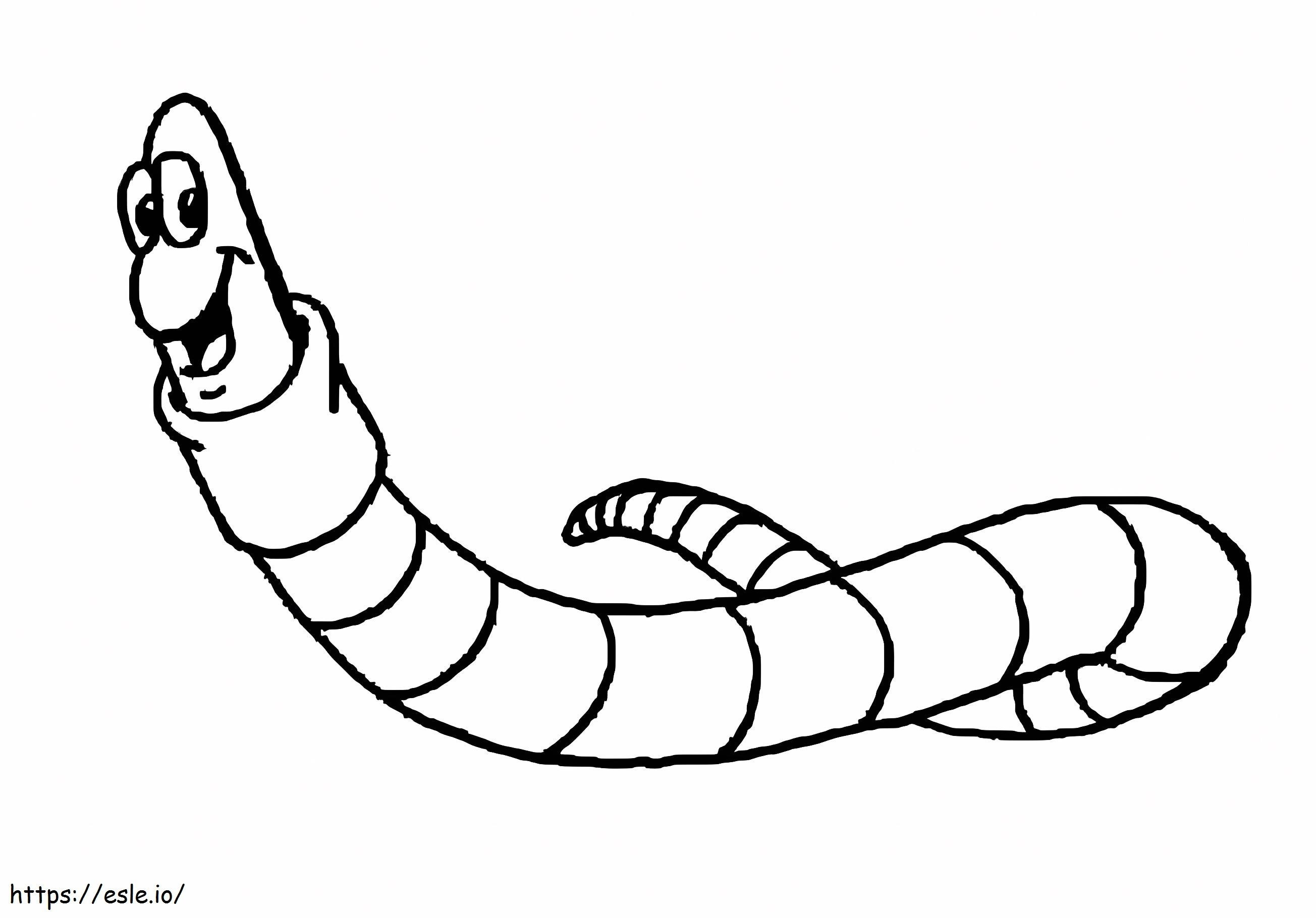 Earthworm Is Smiling coloring page