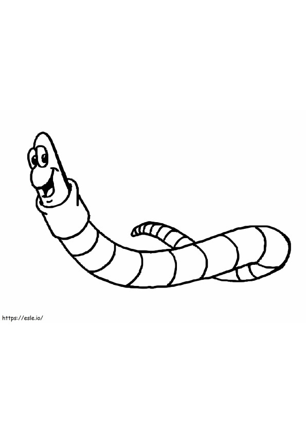 Earthworm Is Smiling coloring page