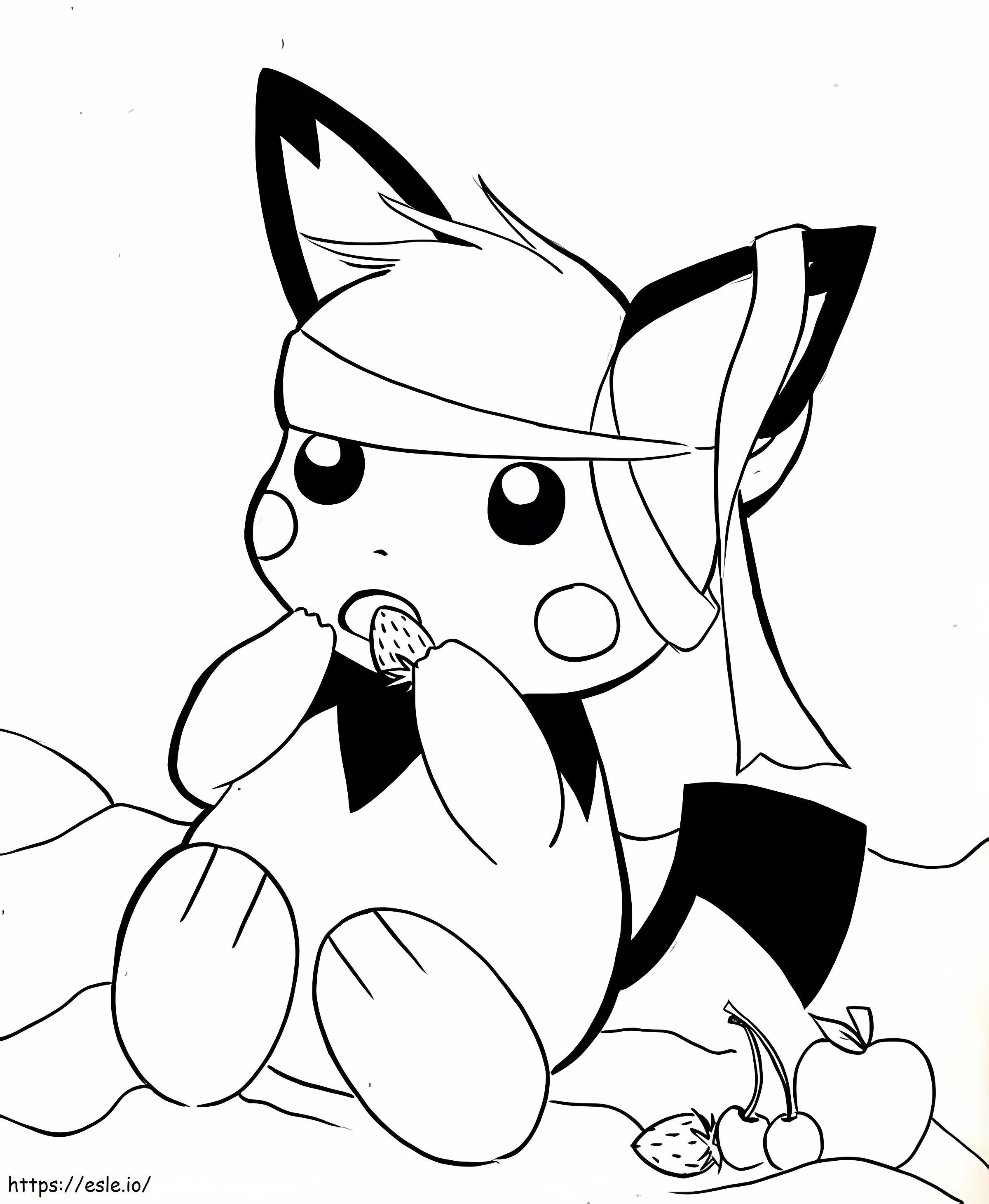 Pichu Eating Fruit coloring page