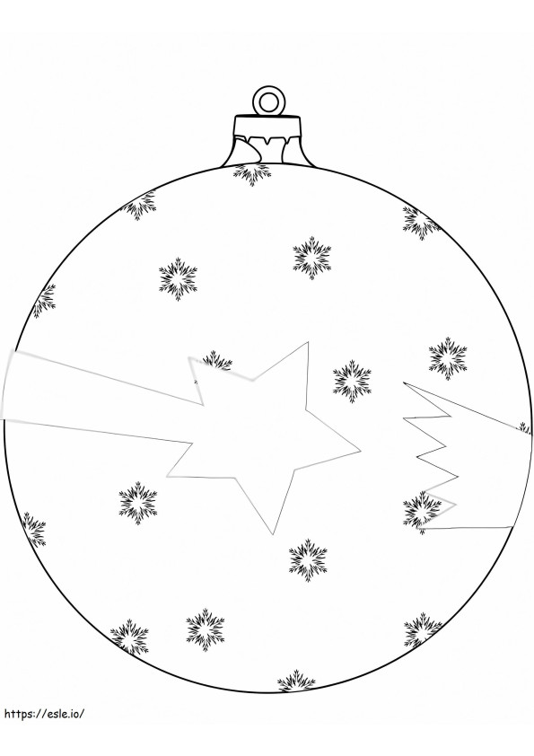 Christmas Ball With Shooting Star coloring page