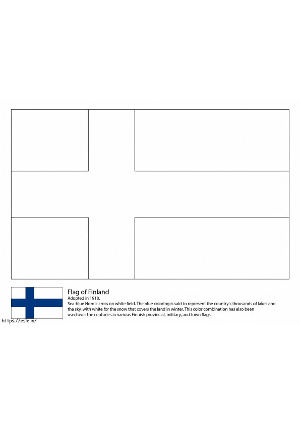 Drapelul Finlandei imprimabil de colorat