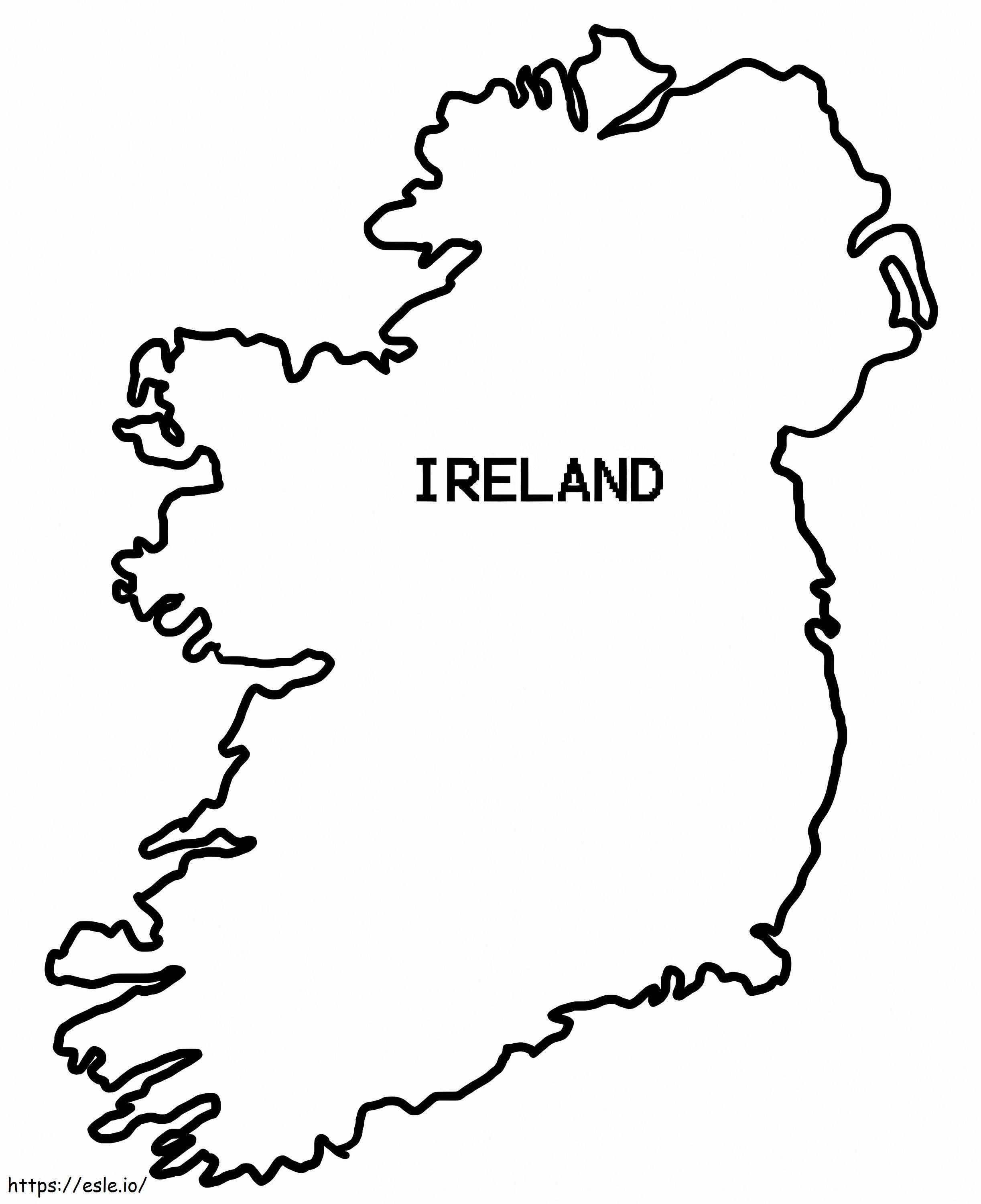Mapa Irlandii kolorowanka