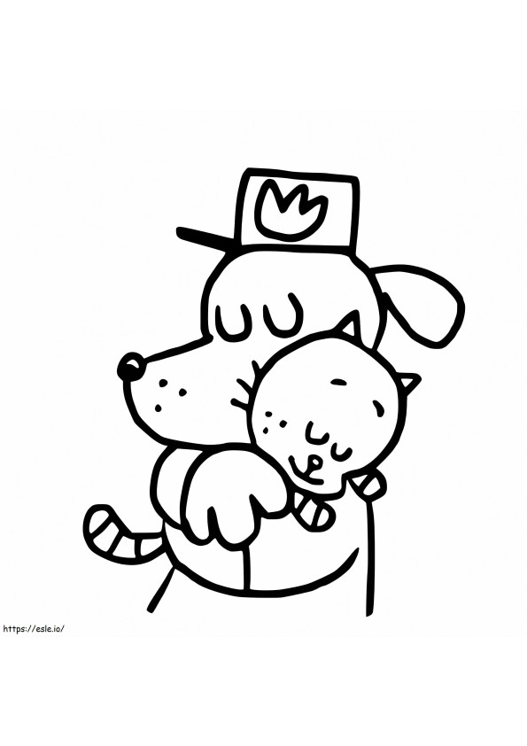 Dog Man And Cat Boy coloring page