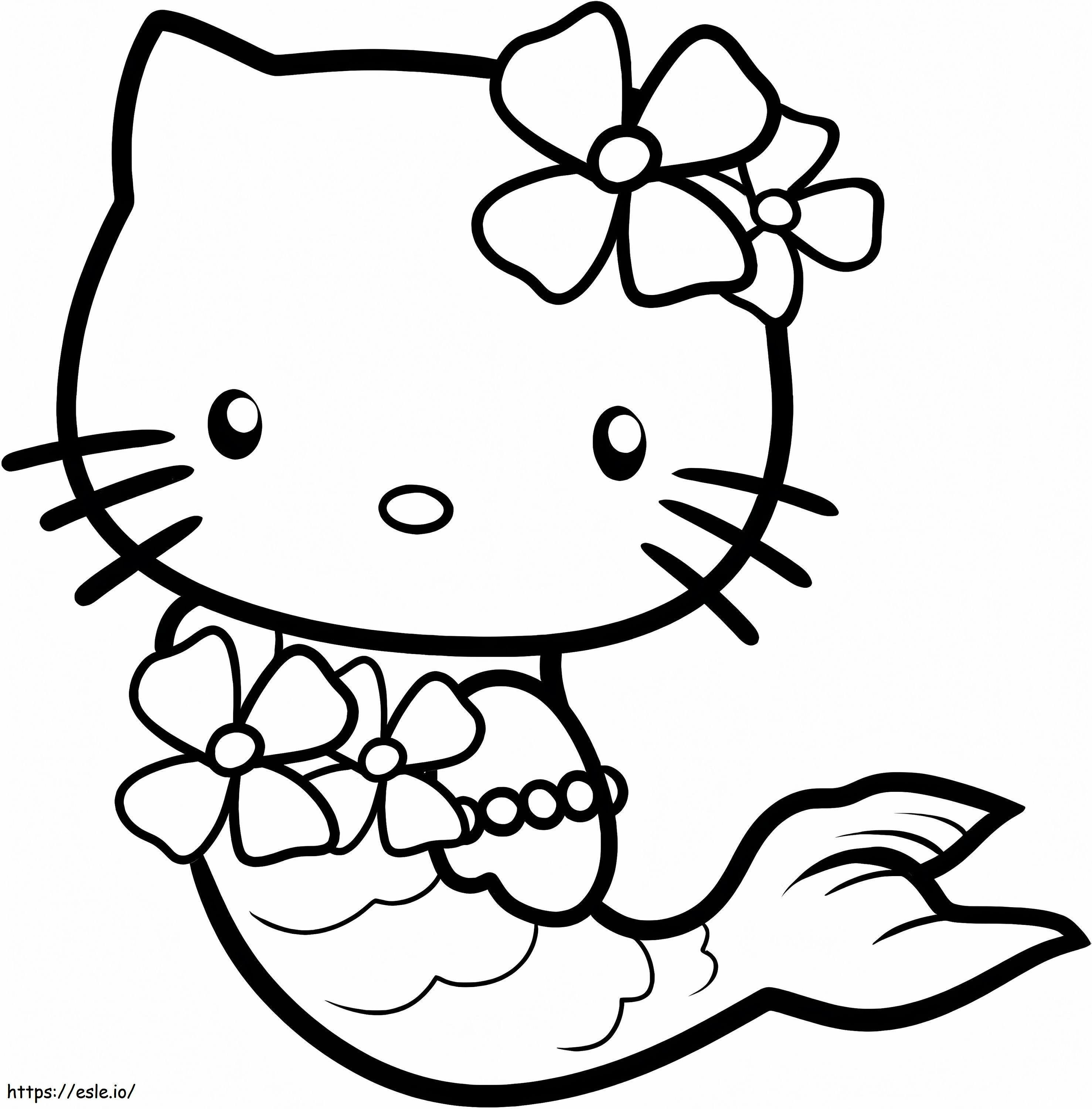 Mermaid Kitty coloring page
