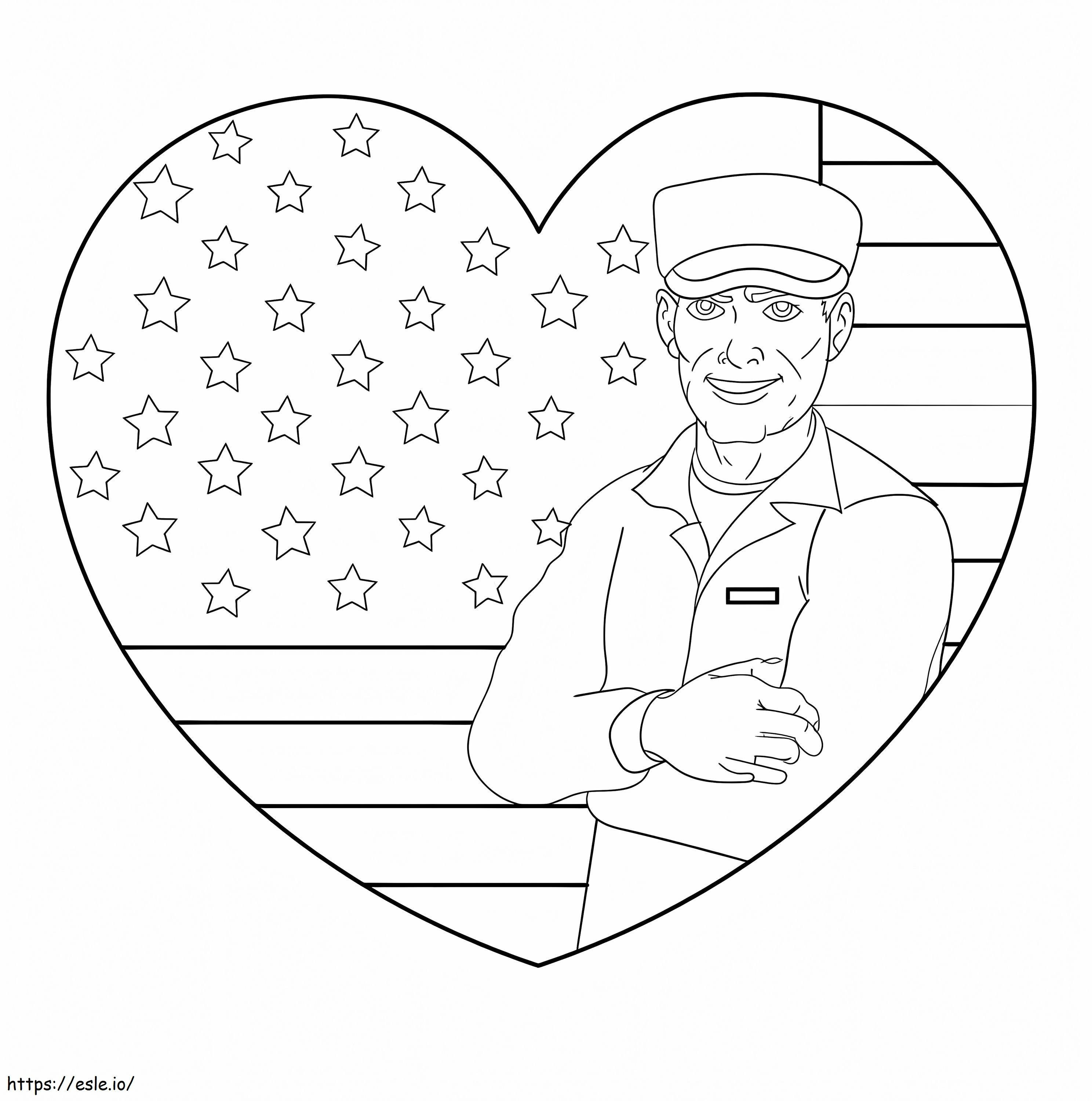 Coloriage Soldat américain à imprimer dessin