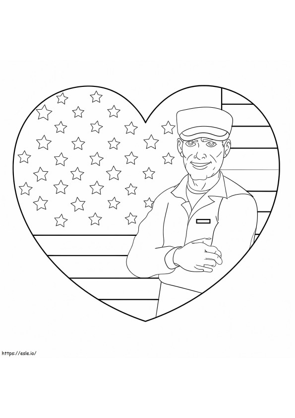 Coloriage Soldat américain à imprimer dessin