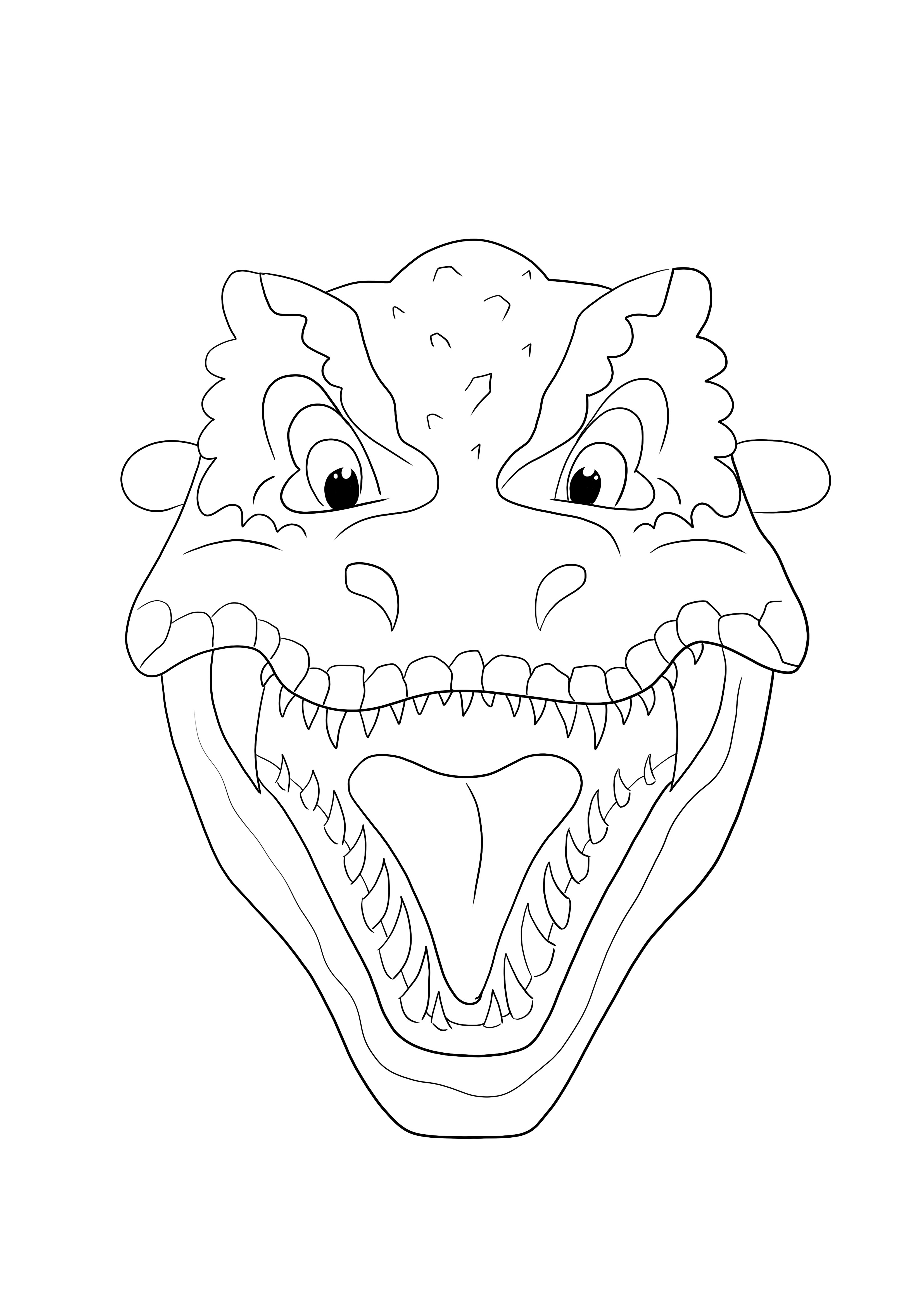 T-rex head to print and download pictures for free