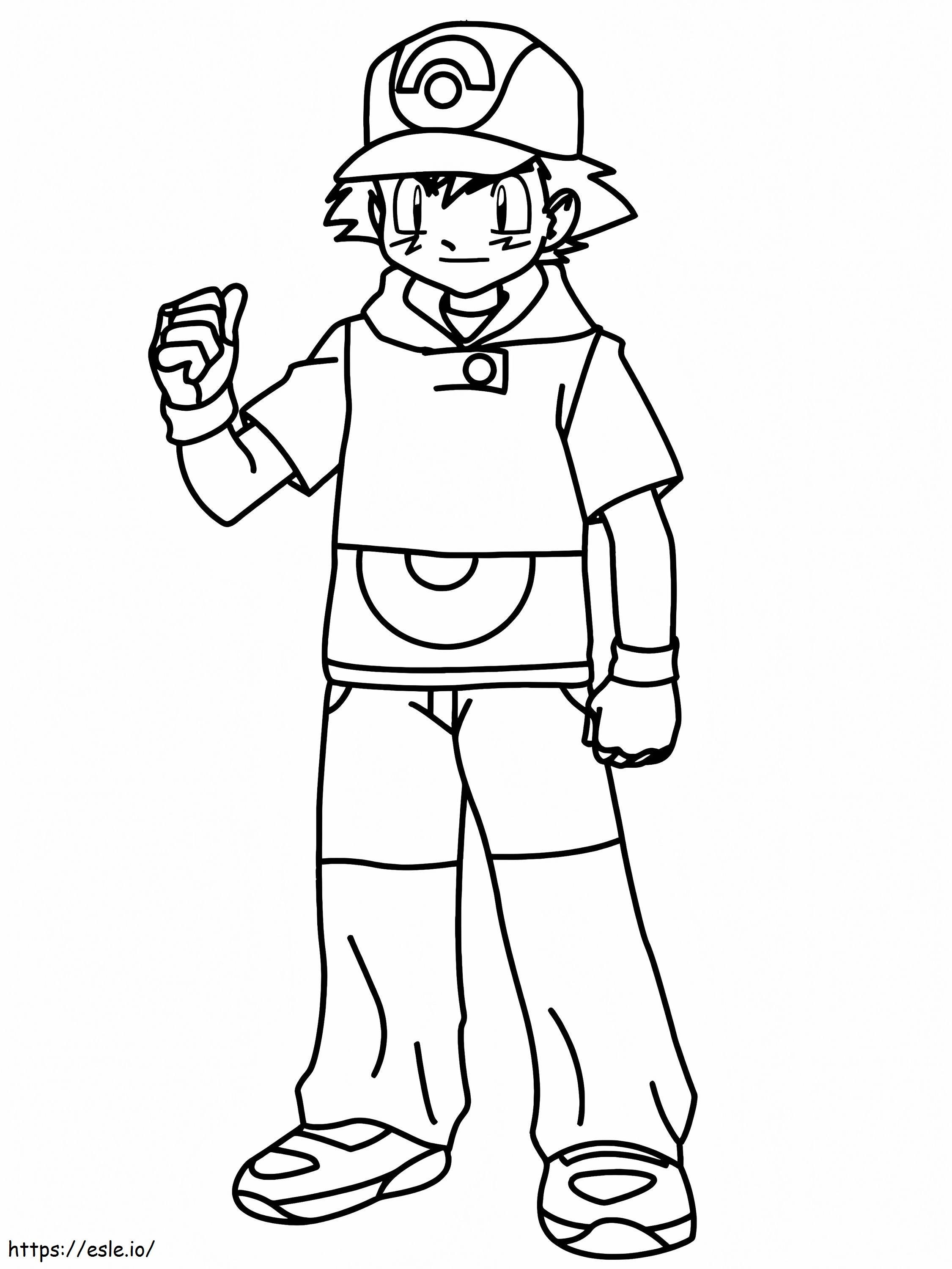 Ash Ketchum Free Printable coloring page