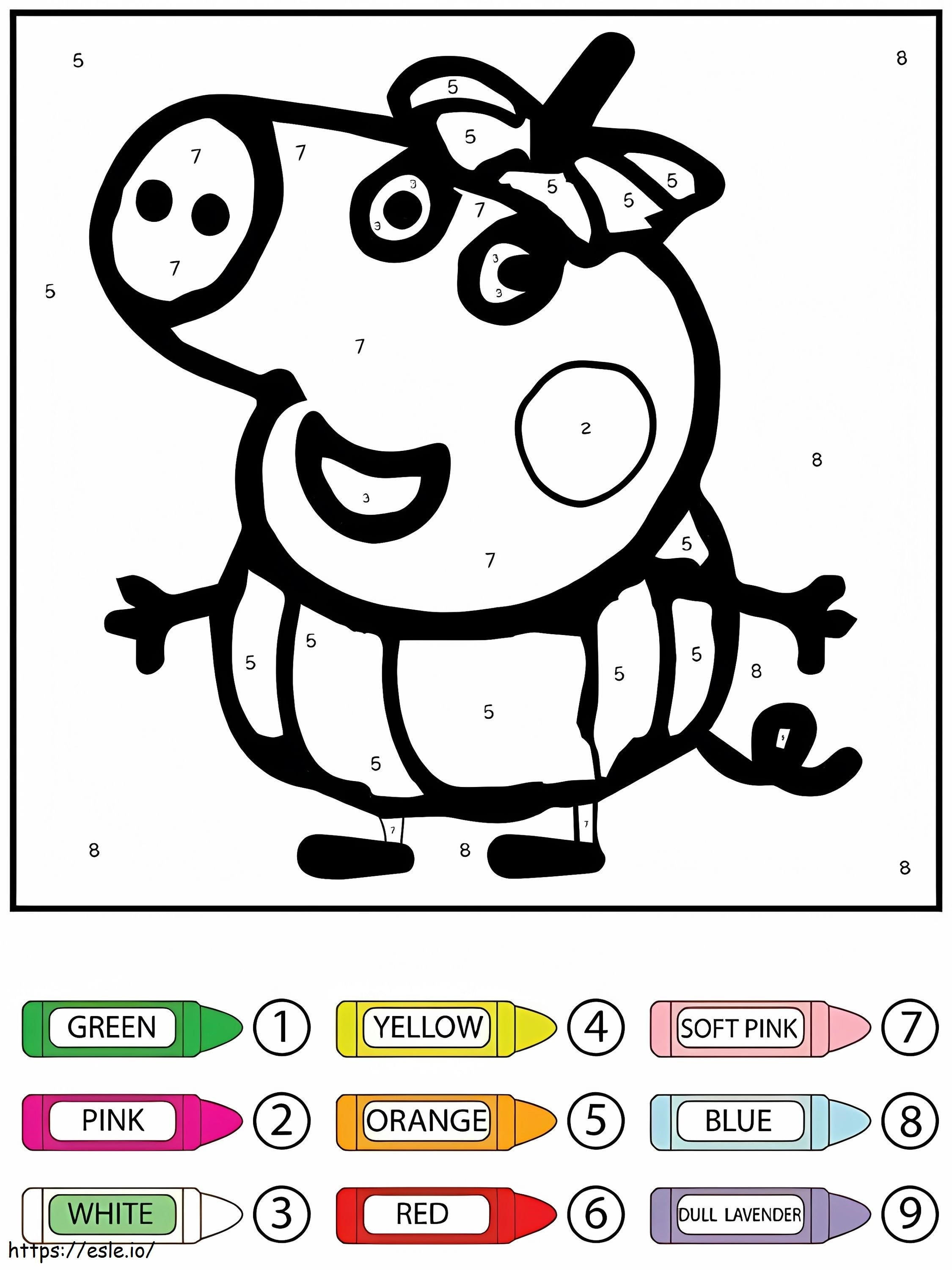Abóbora Peppa Pig cor por número para colorir