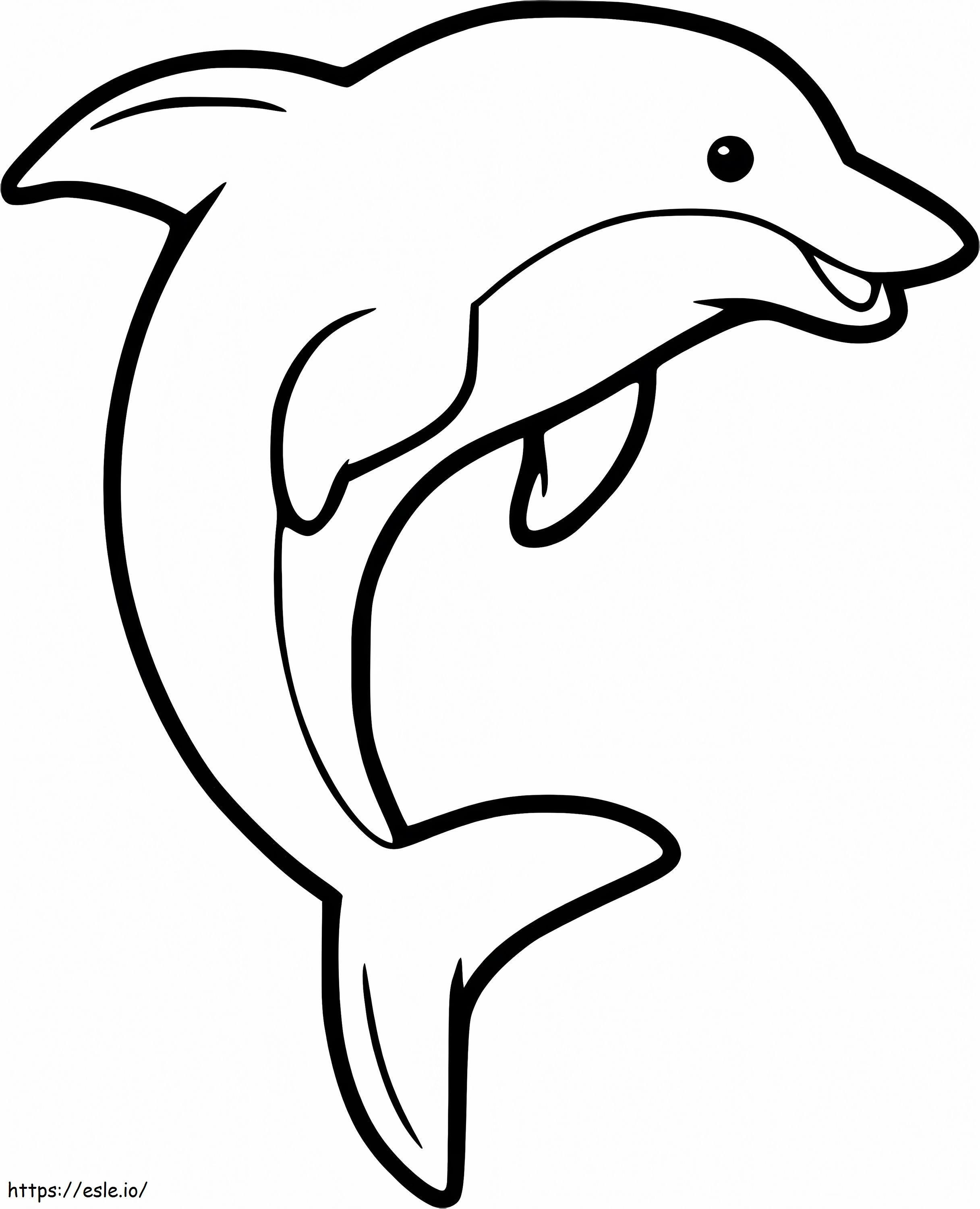 Kostenloser druckbarer Delphin ausmalbilder