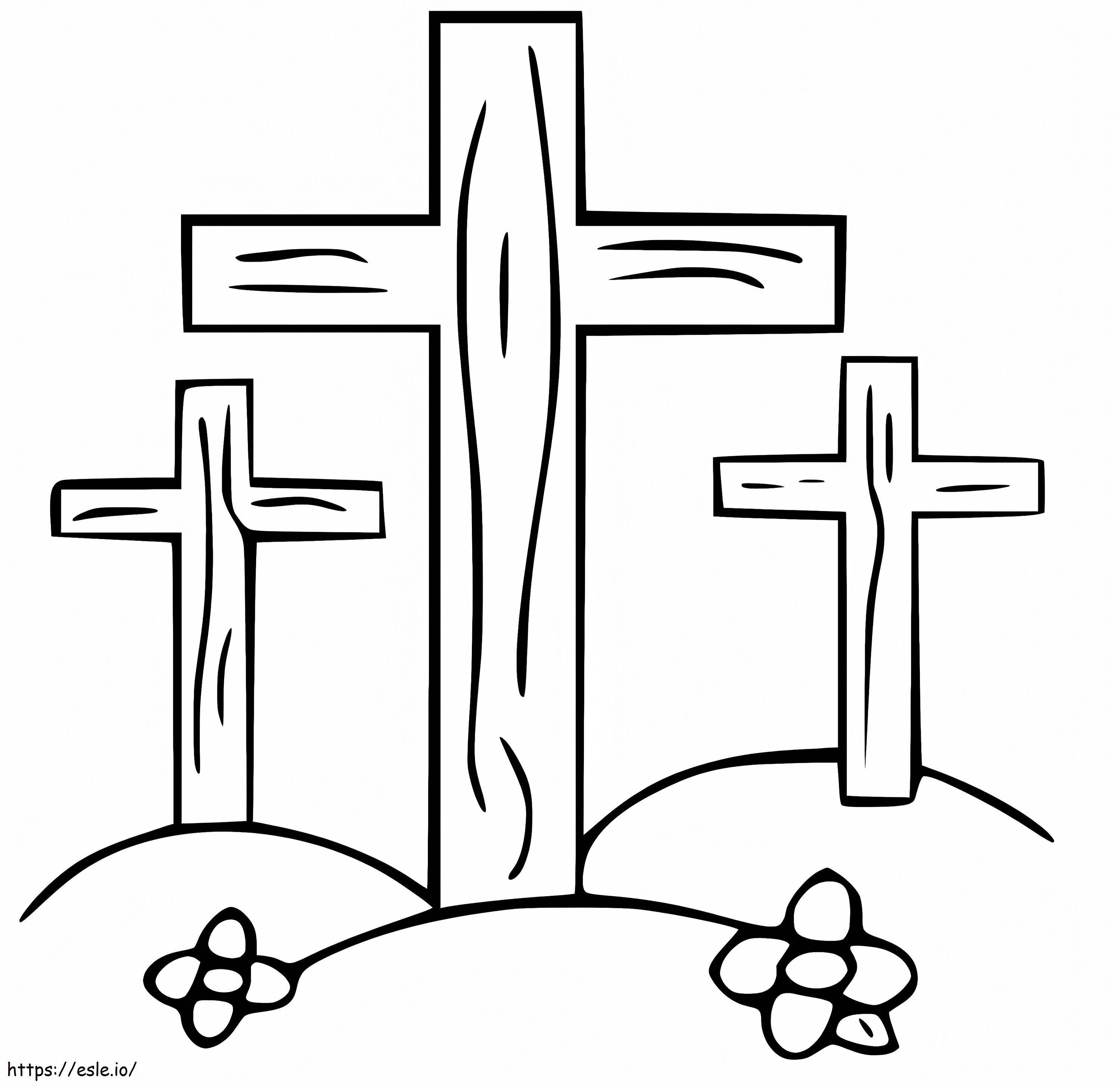 Coloriage Croix de Pâques à imprimer dessin