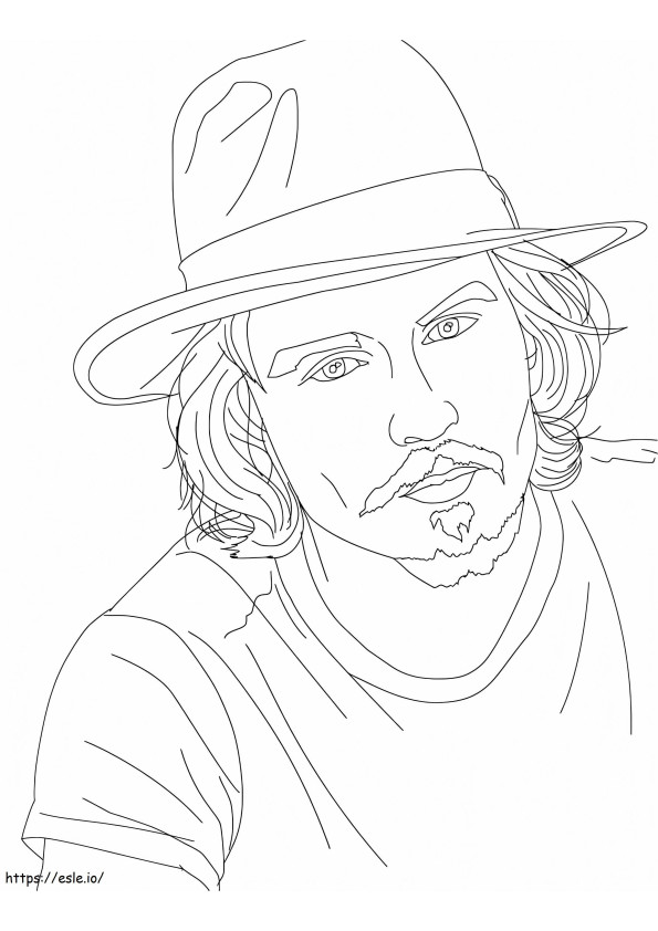 Coloriage Cool Johnny Depp à imprimer dessin