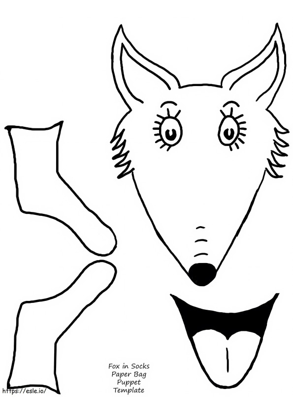 Fox Puppet coloring page