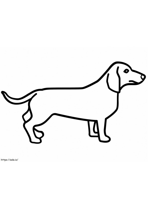 Simple Dachshund 1 coloring page