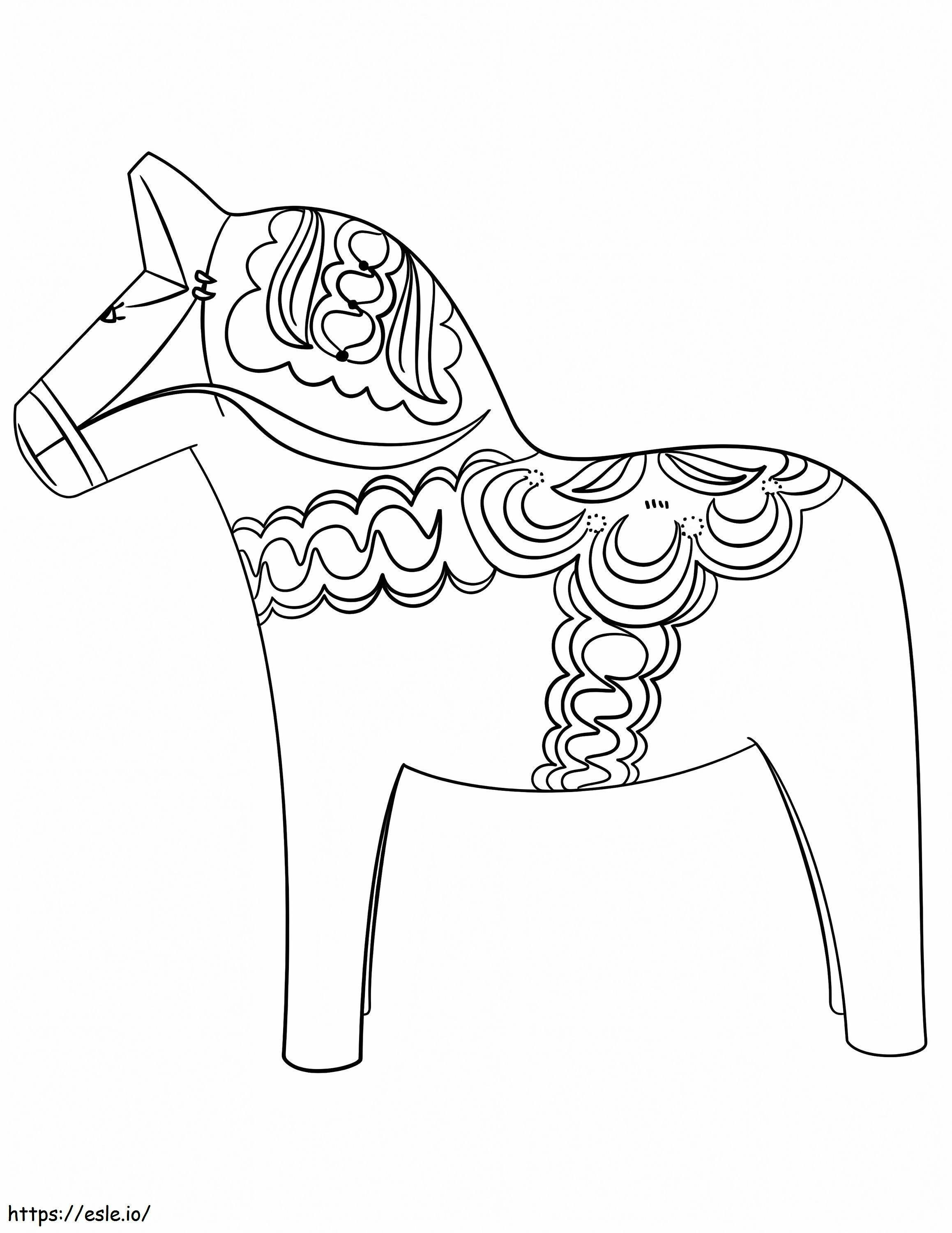 Swedish Dala Horse coloring page