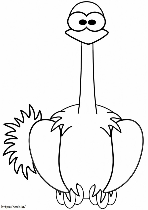 avestruz de dibujos animados para colorear