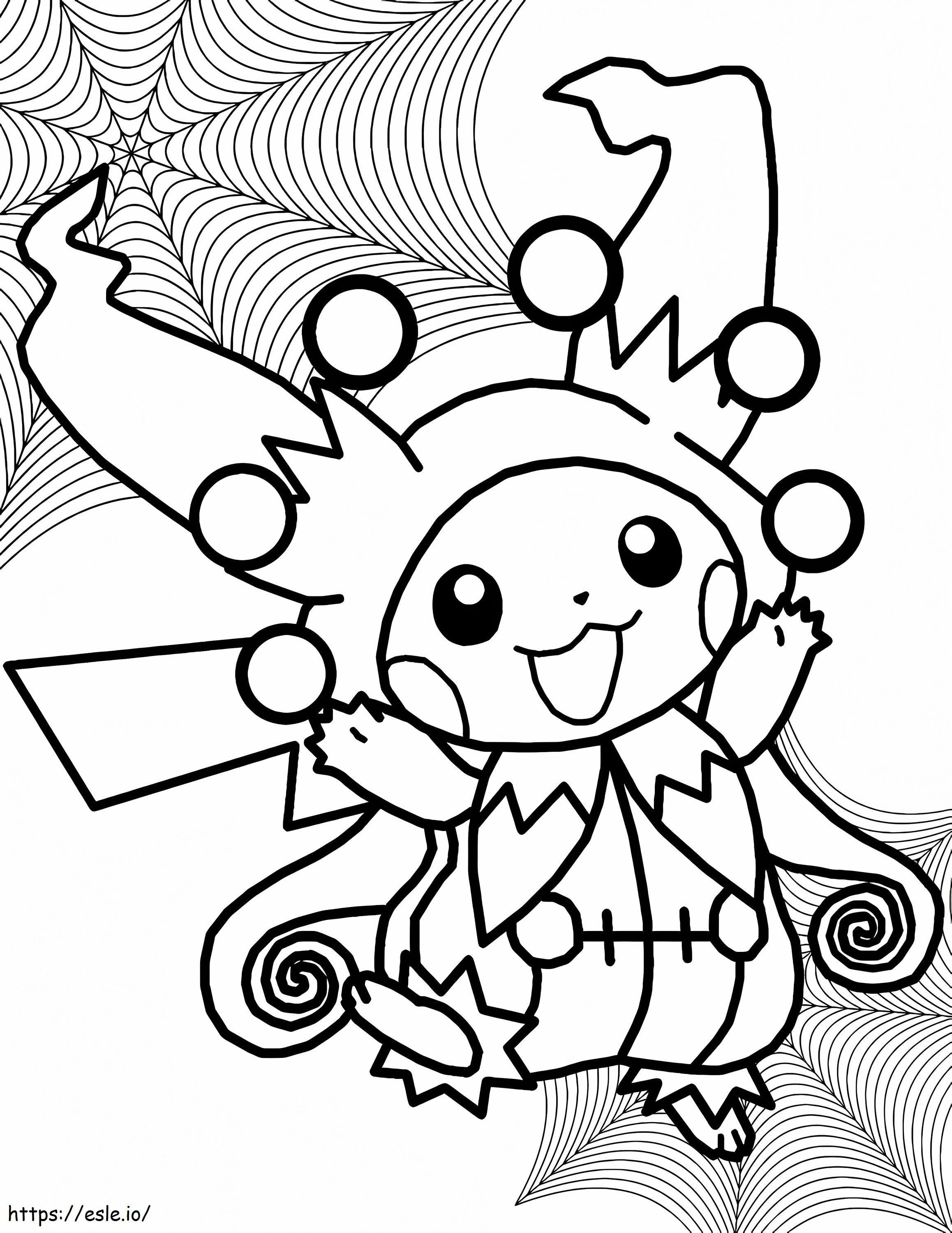 Pikachu And Halloween Costume coloring page