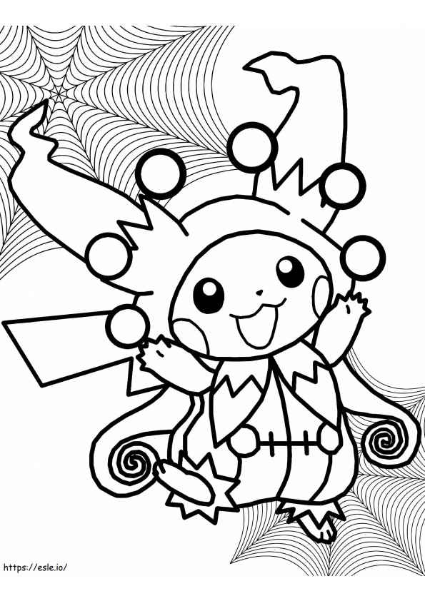 Pikachu And Halloween Costume coloring page