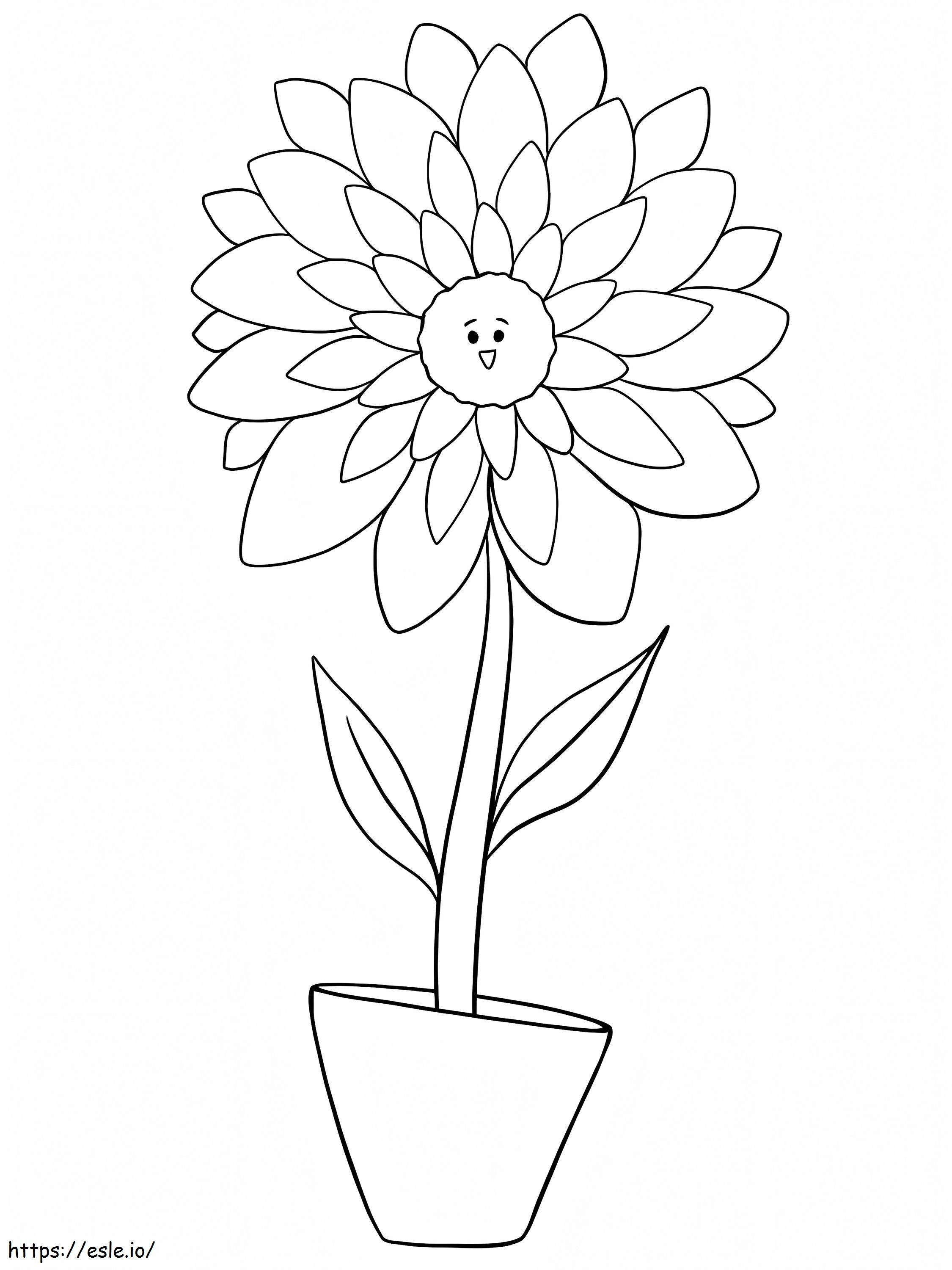Cute Dahlia Flower coloring page
