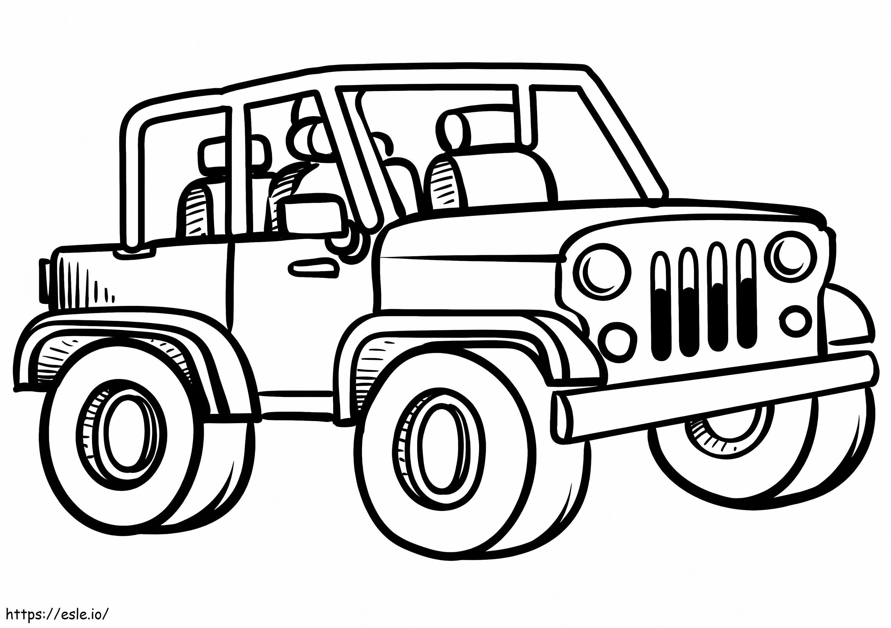 Ilmainen tulostettava Jeep värityskuva