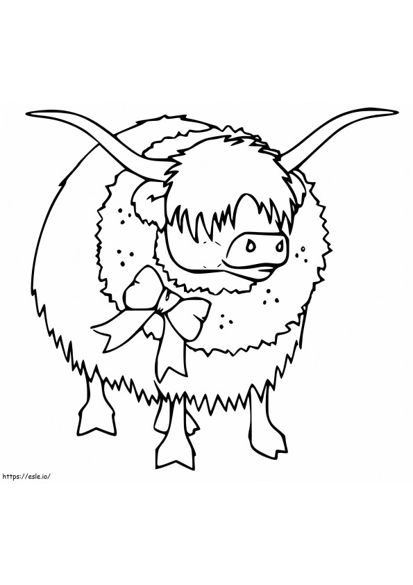Yak And Wreath coloring page