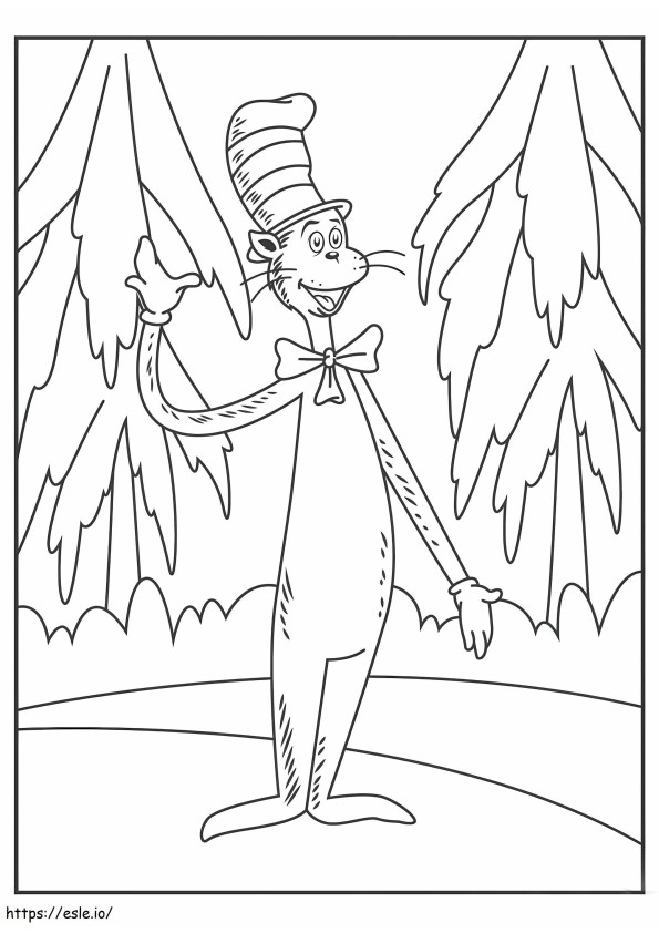 Cat In The Hat coloring page