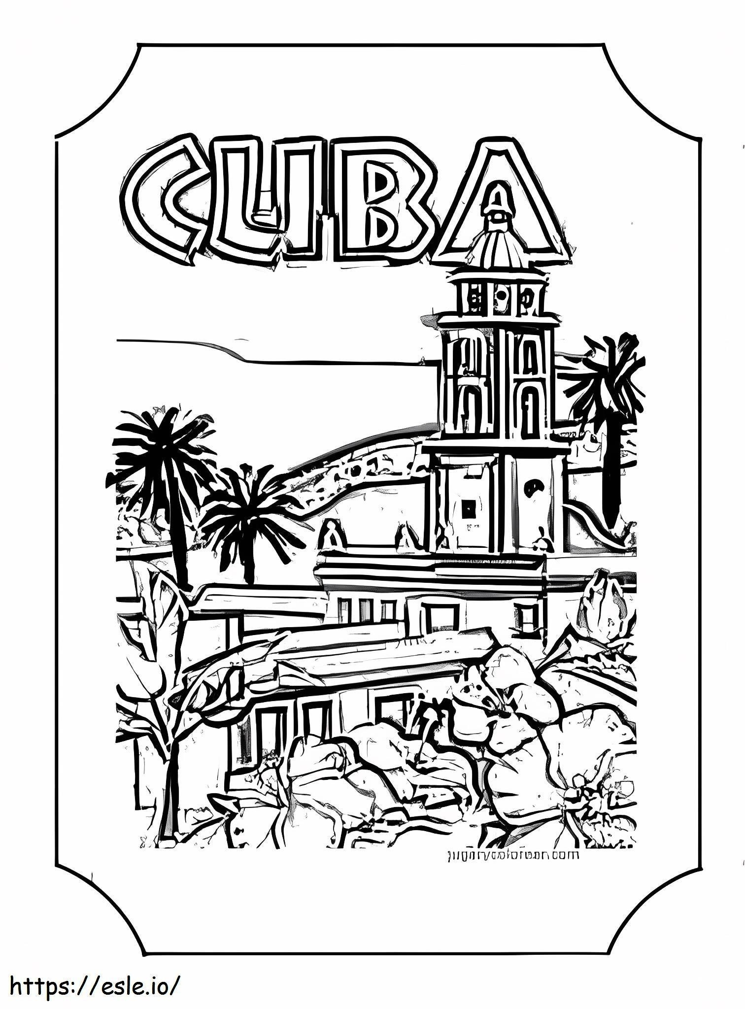 Cuba País para colorear