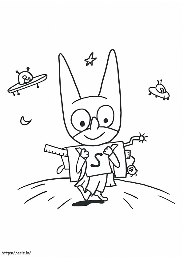 Sam Sam With Backpack coloring page