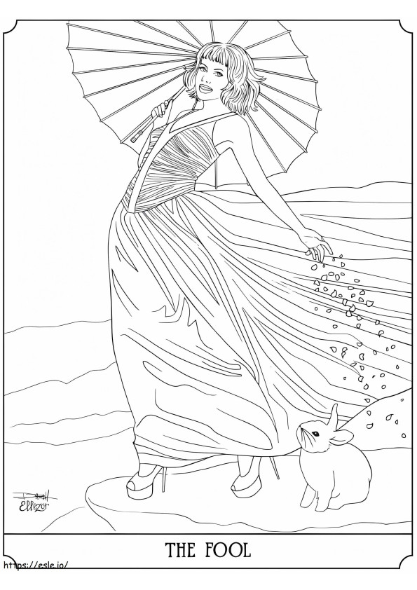 The Fool Tarot Card coloring page