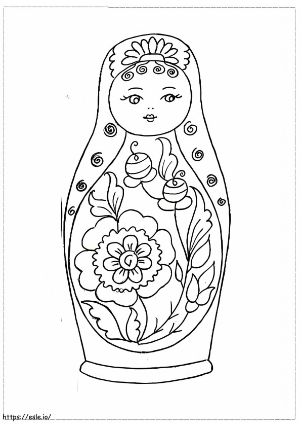 Russian Doll To Color coloring page