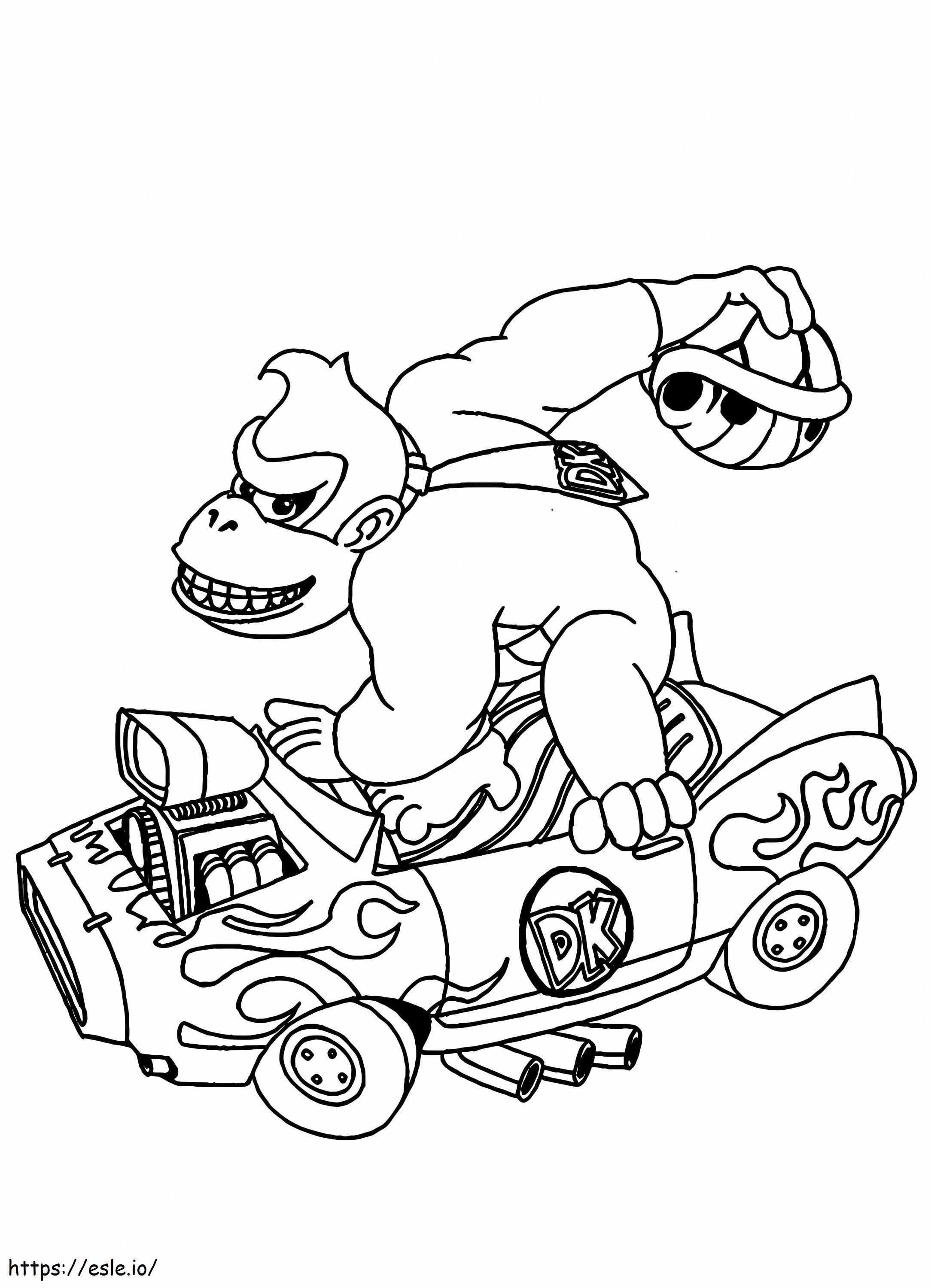 Gambar Mewarnai Keledai Kong Di Dalam Mobil
