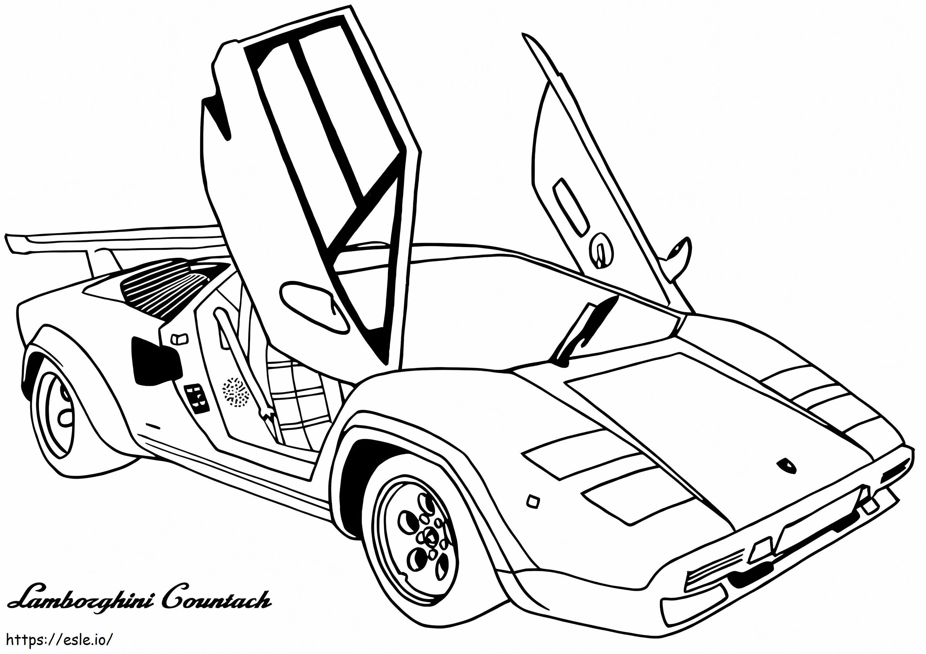 Coloriage Lamborghini Countach à imprimer dessin