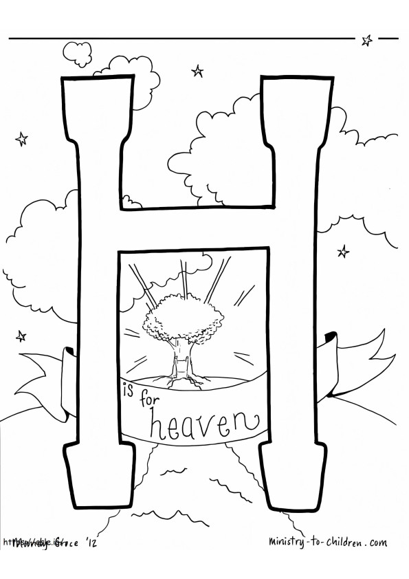 H Is For Heaven coloring page